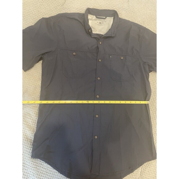 GH Bass Shirt Mens Medium Navy Blue Short Sleeve Button Up Mesh - Picture 4 of 7
